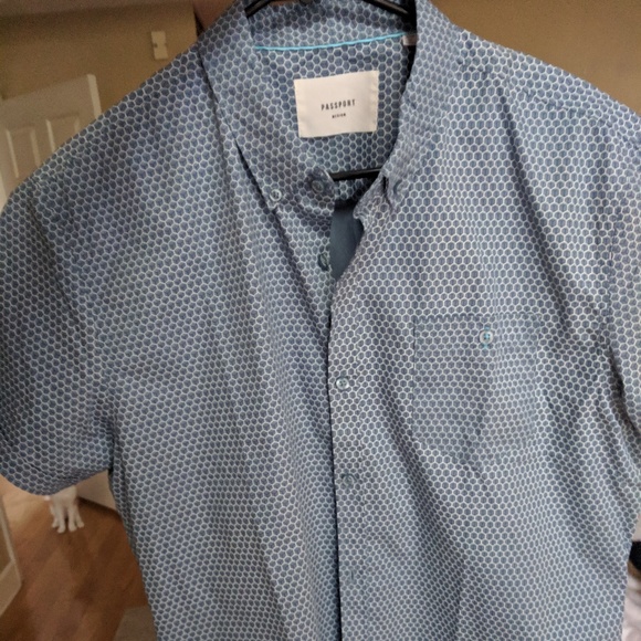 Passport button down short sleeve shirt - Picture 1 of 3